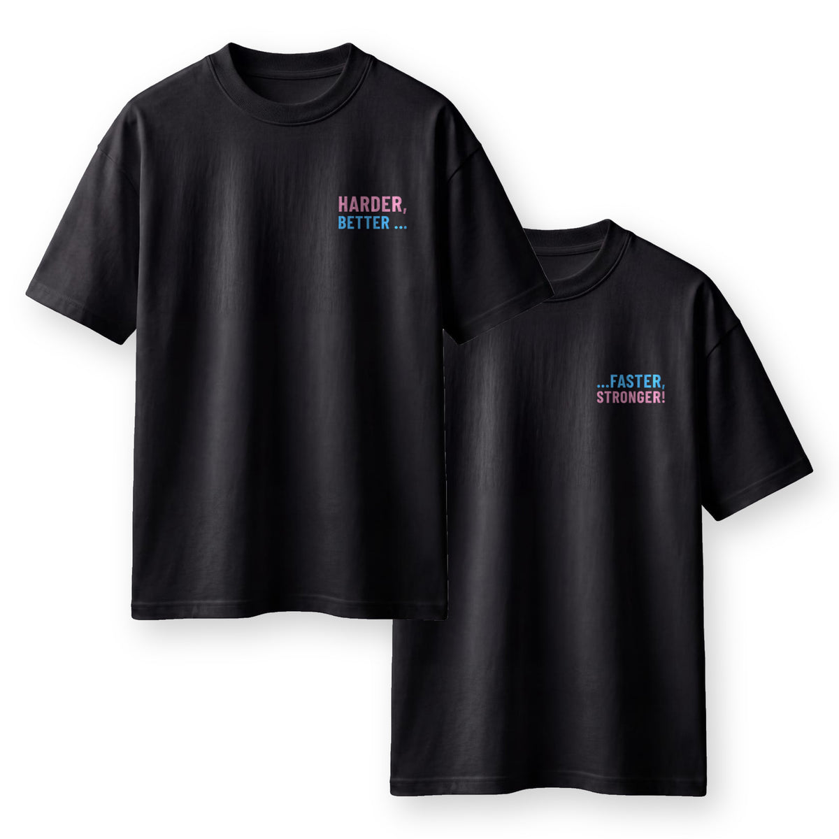 Culture Drops Harder Better Faster Stronger 2-piece t-shirt set in black