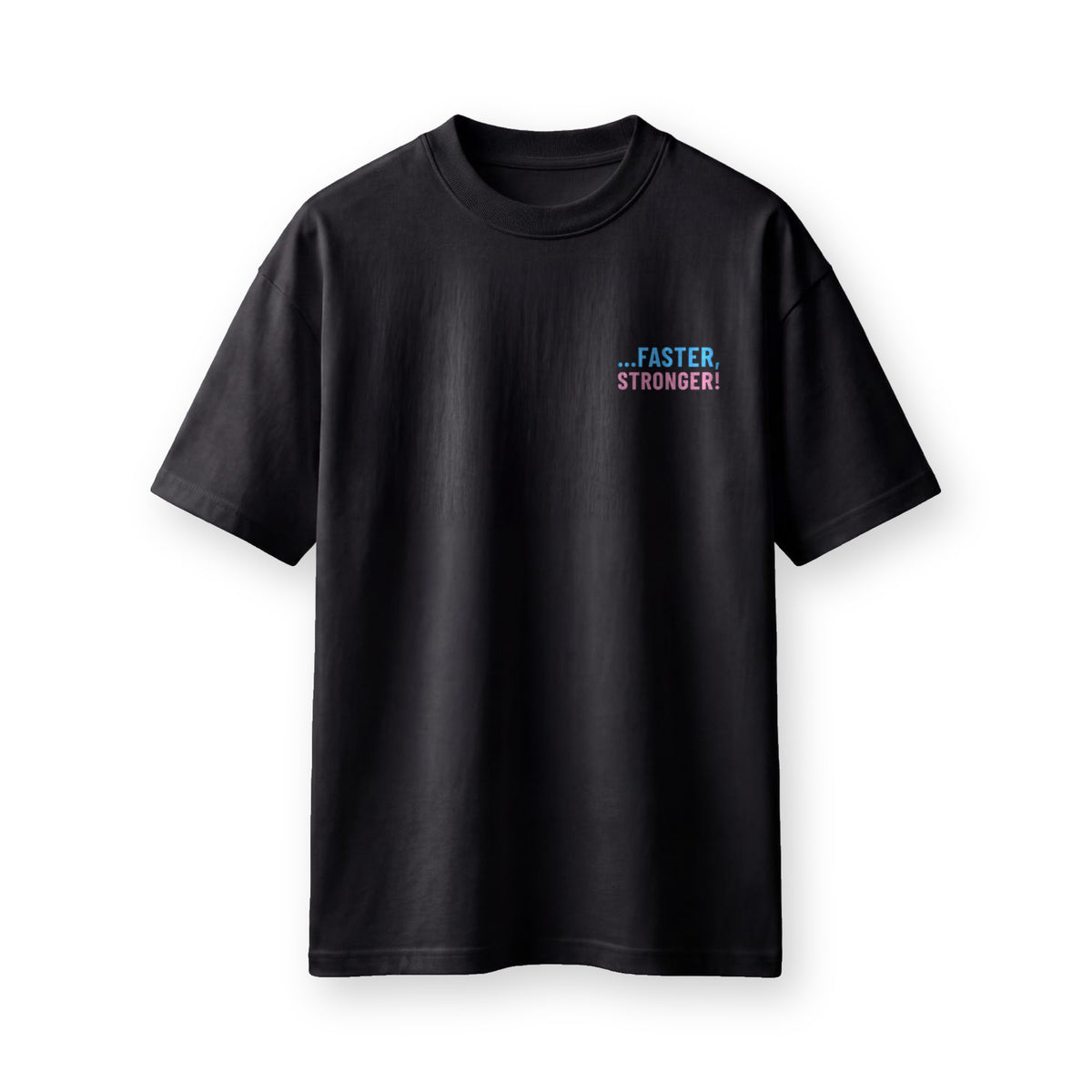 Black FASTER, STRONGER t-shirt from the Culture Drops Harder Better Faster Stronger set